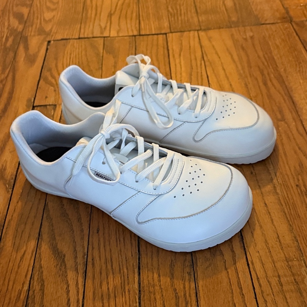 Realfoot Pulse White Men’s Leather Low-Top Sneakers